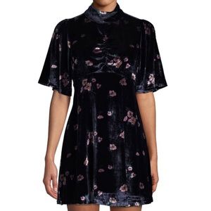 NWT: FREE PEOPLE | Navy velvet floral dress